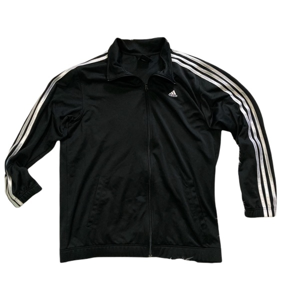 adidas Other - Adidas ClimaLite Mens Small Full Zip Black Sweatshirt Striped Sleeves